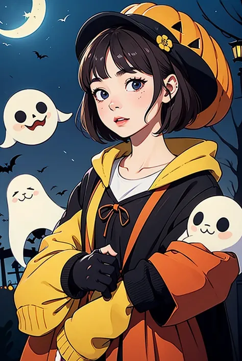mascot characters、Ghost、Halloween