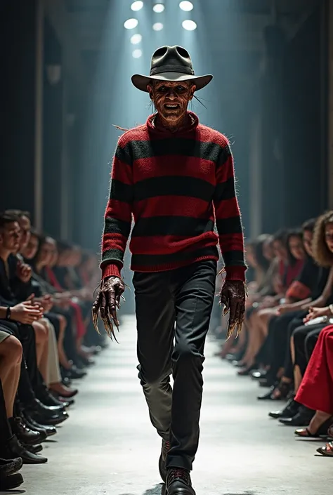 Freddy Krueger on a fashion show runway