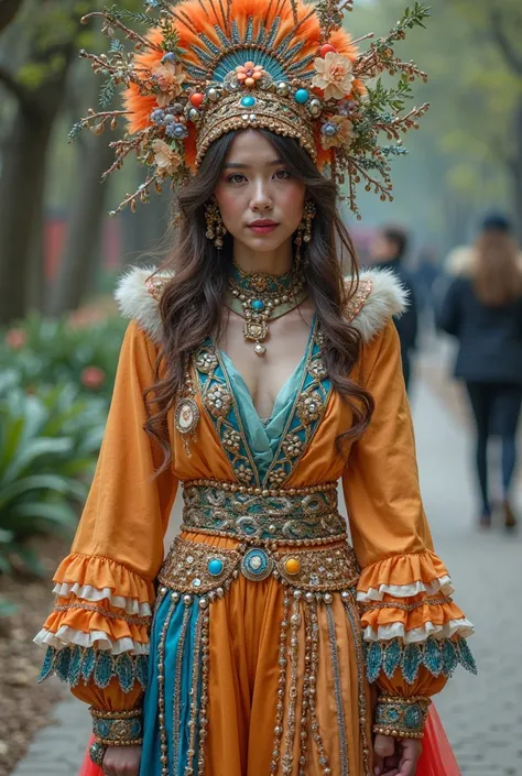 Take a picture of someone dressed up.