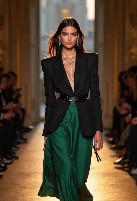 A stunning color photo of Kendall Jenner confidently walking the runway at New York Fashion Week, the world’s first fashion week...