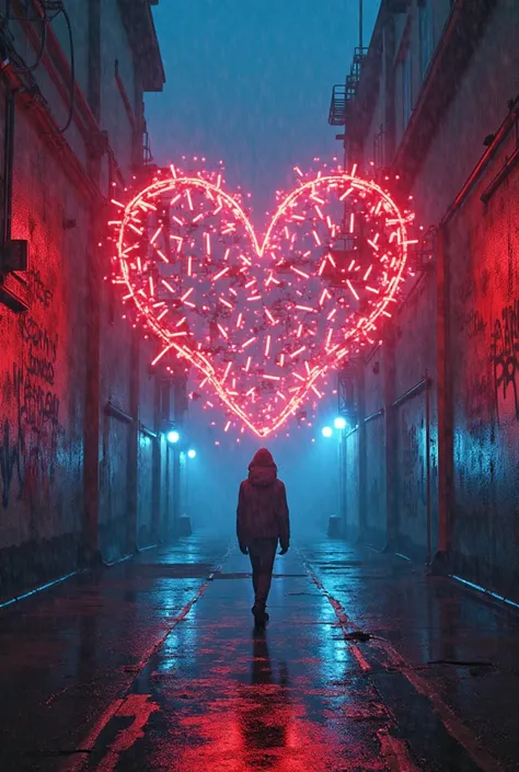 **🎨 Prompt for Surrealist Music Poster + cyberpunk:**
*"A broken heart in 4D, composed of floating letters in Spanish that for...