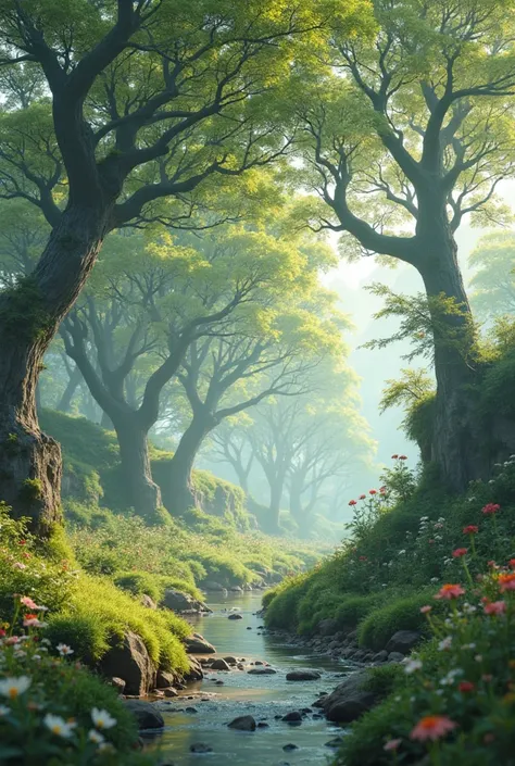 A one-minute video consists of trees and natural features