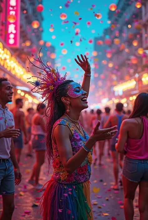 Carnival parties. 4k 8k Ultra colors realistic.