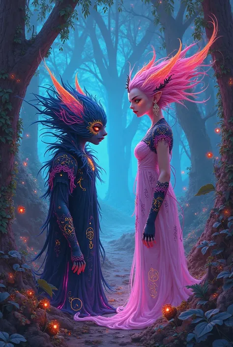 NEON-STYLE IMAGES OF HOGON AND MAY THE FOREST BE ILUAL OF FANTASTIC