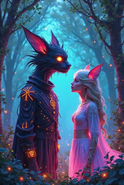NEON-STYLE IMAGES OF HOGON AND MAY THE FOREST BE ILUAL OF FANTASTIC