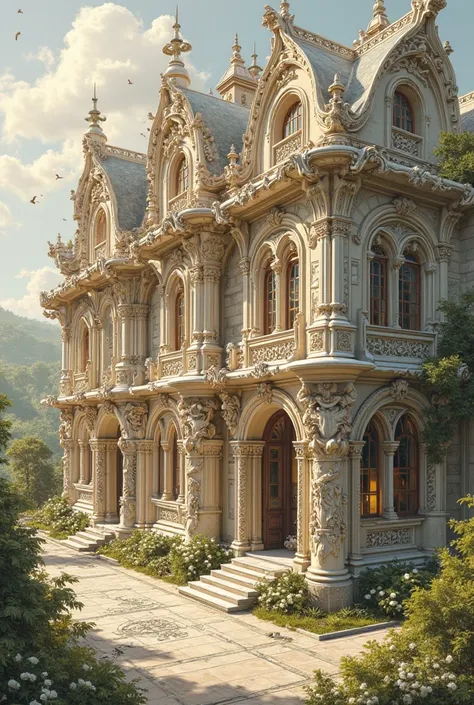 an architectural plan decorated