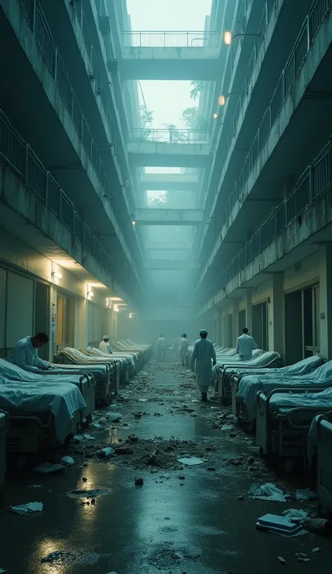Imagine a hospital completely collapsing after a disaster devastating natural. Has the electricity been cut off, plunging the co...
