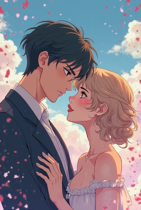 An anime image of a man and woman with height and width 800px:600px
