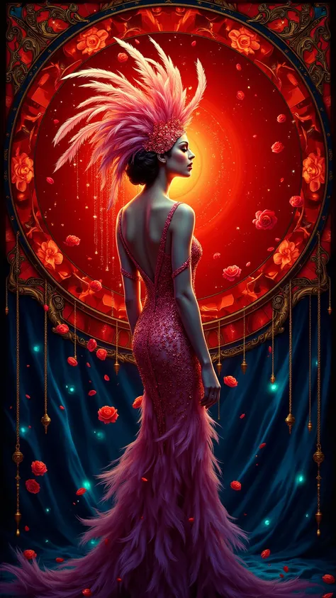 Cinematic Cabaret Sonata: Dive into a whirlwind of chromatic euphoria, where the canvas becomes a feverish opera of light and pa...