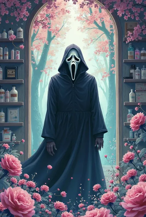 Ghostface in the stick of Diaries of a Pharmacist anime