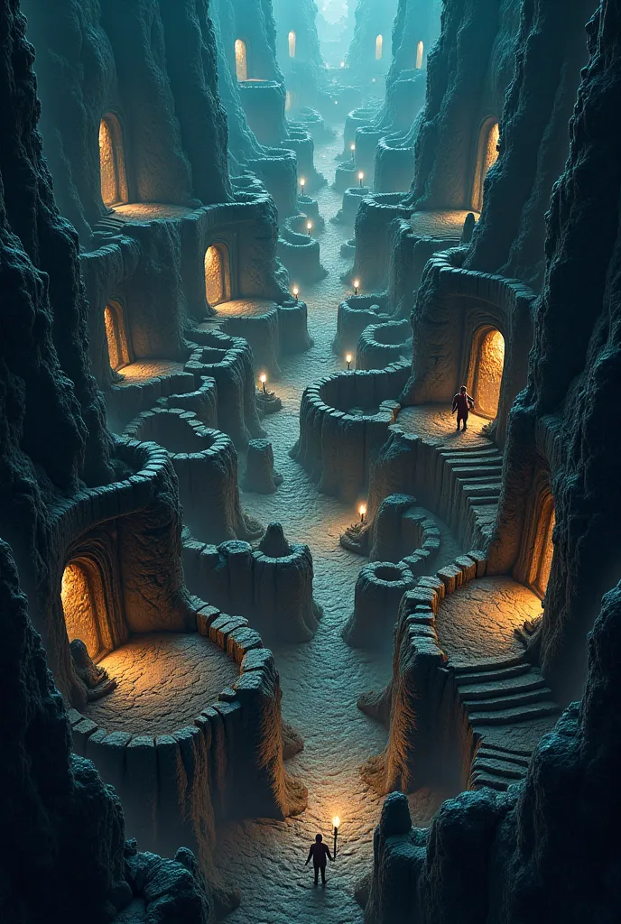 Dungeon map for the game, with rooms, large, many moves