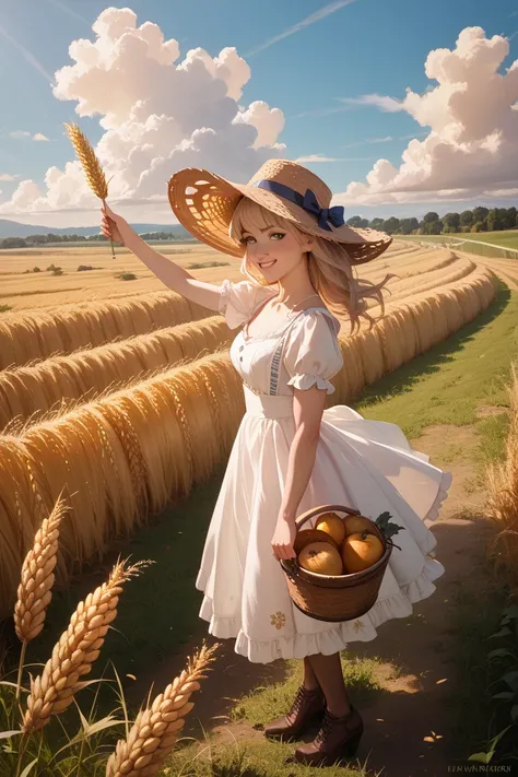 Golden Wheat Field Scenery,Harvest Photos,Realism