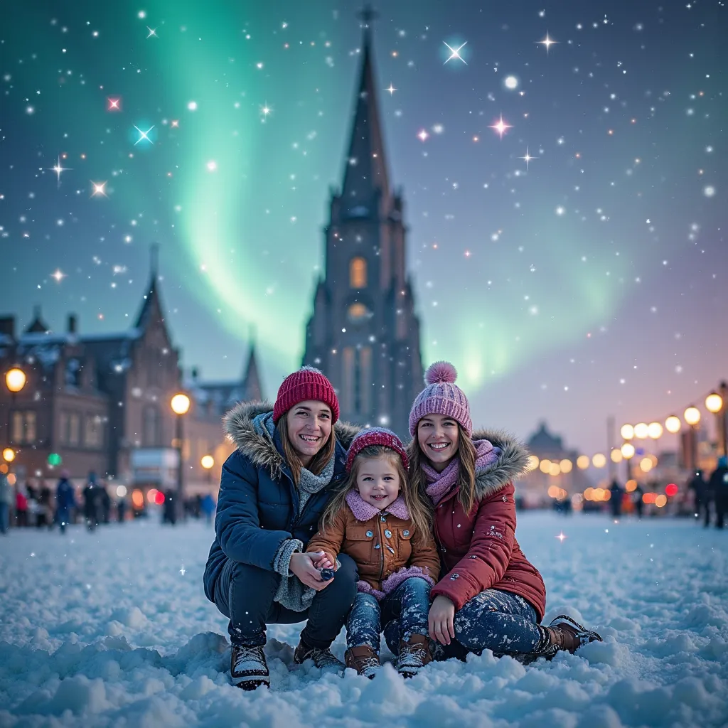 🎨 Visual Style & Layout:
Background: A stunning, dreamy view of Reykjavik at twilight — featuring the Hallgrímskirkja Church or ...
