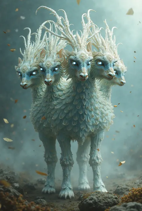 A beautiful illusional animal with 5 heads