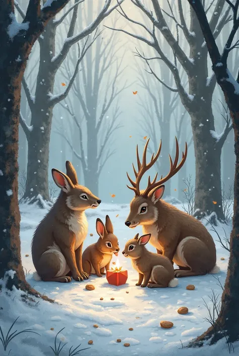 During a harsh winter, different animals in the forest share food, warmth, and shelter with one another to survive, proving that...