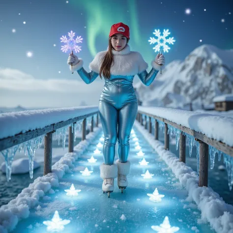 ❄️ EPISODE 16: Crystal Glacier Glide
Realistic 8K photo of a Japanese woman, plus-size yet beautifully proportioned, skating acr...