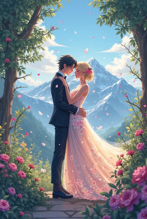 The wedding of the male trailblazer from honkai : star rail and firefly from honkai : star rail