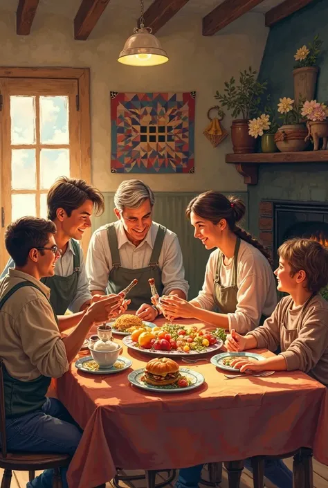 Make a poster about hardworking, family oriented and hospitality