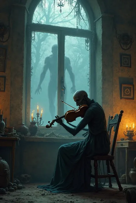 I would like you to take a photo for the cover of a slide about the short story The song by Erich Zann