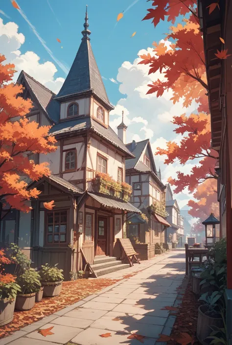 Scenery with no one
Fluttering dead leaves