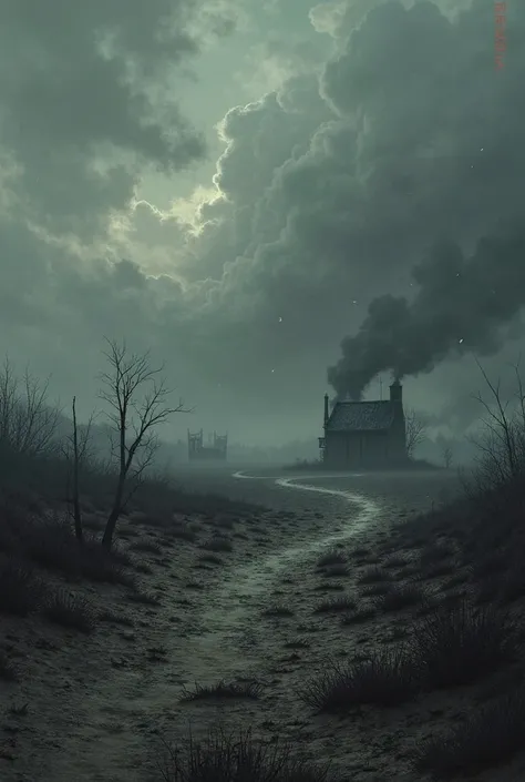 A desolete heath for witches bleak gloomy with no people barren blacken