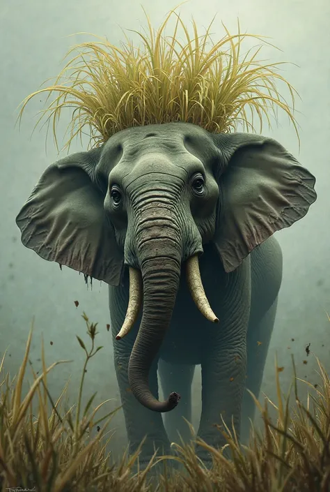 Make me a Italian brain rot for a head of an elephant merged with a rice plan