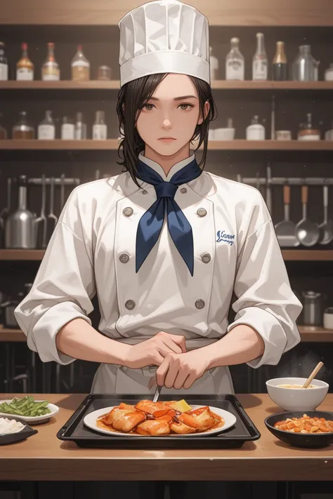 Chef training his students with all proper equipment