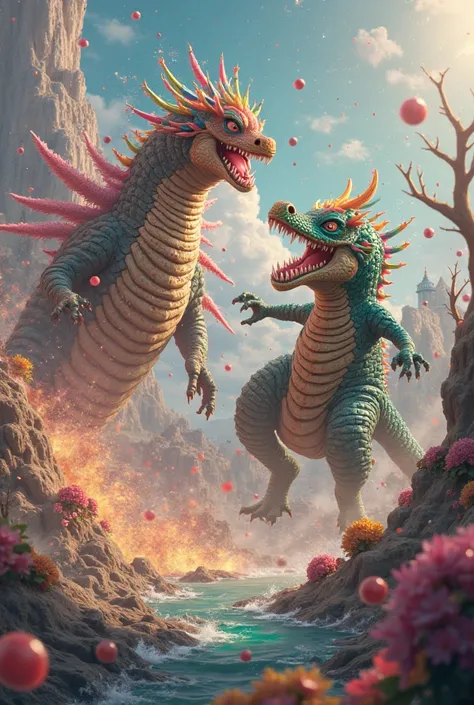 Do an epic battle of Tralalelo Tralala vs Bombardino crocodilo