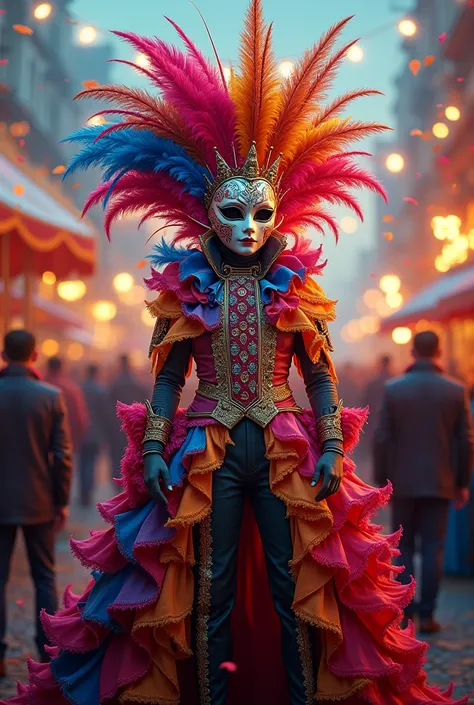 A carnival costume with mask