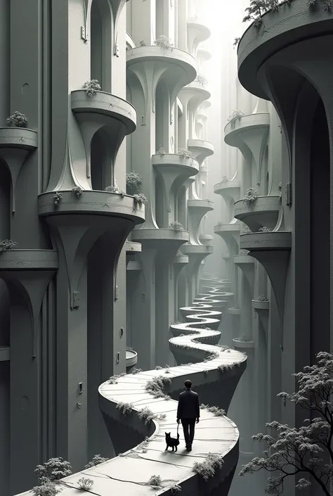 Labyrinth Paintings,Complex Buildings,building,Buildings,Multiple stairs,inorganic,three-dimensional effect,The Man Who Lost in ...