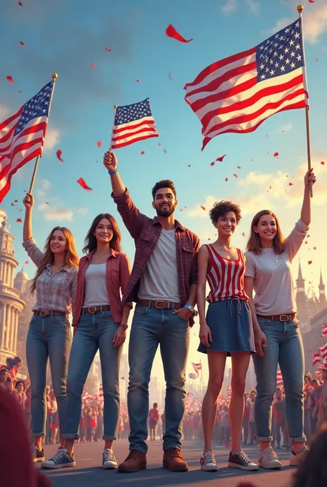 picture5 people showing patriotism