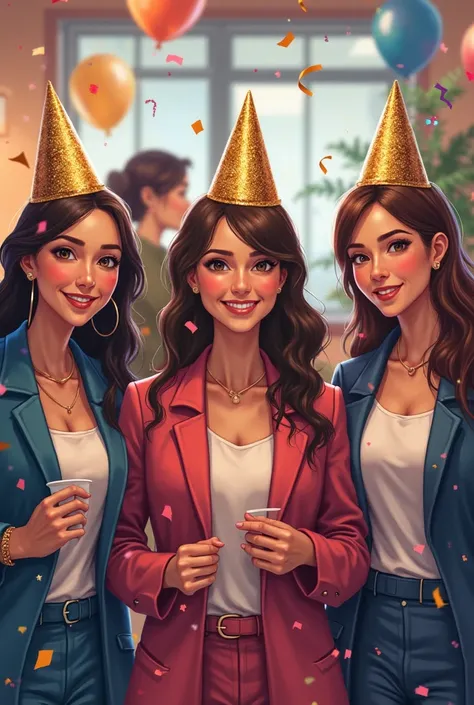 We are the best in the course, only ung adult women who are studying kindergarten, Let them all look like a New Year's Eve photo...