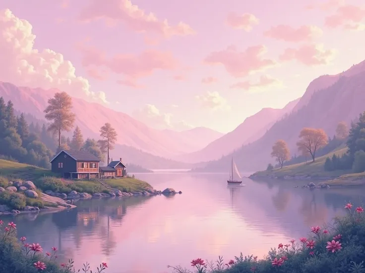 make me an image thumbnail for my song that I will publish in youtube, don include a person in image, just a pinkish environment...