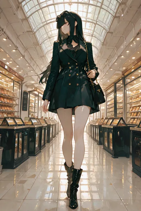 masterpiece, best quality, amazing quality, hyper-detailed, newest, very aesthetic, 1girl, solo, full body, walking pose, sleek ...