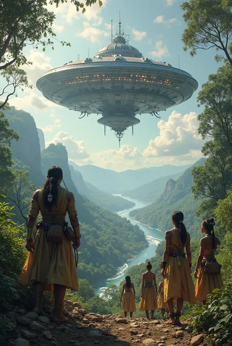 The scenario and the discovery of Brazil with spaceships in the sky