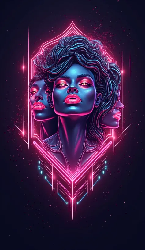 Make a neon lights logo babes with big lips