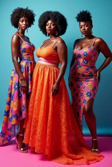 Plus size haute couture dresses. Maximaliata and 80s style. With drawings by Popart while remaining modern and current