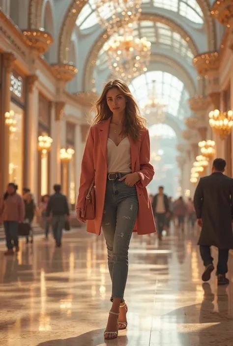 beauty full girlm walk in mall