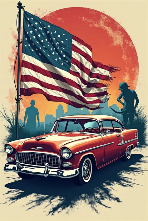 Car Wash Flag Design, Moor and van