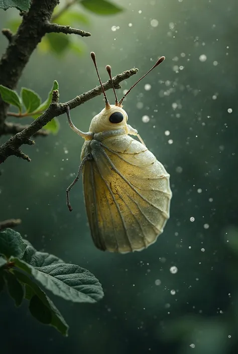 The first transformation
- Title: "From worm to butterfly"
- Image: Chrysalis breaking.
- Dots: pain, renaissance , ...