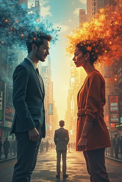 Make a book cover featuring an entrepreneur and a CLT facing each other and an individual wondering which one to follow