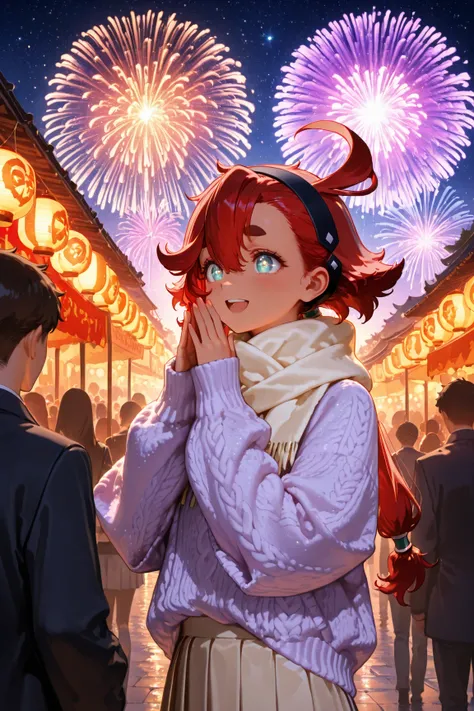 A female character, Suletta Mercury from Mobile Suit Gundam: The Witch from Mercury, radiating a warm and earnest aura, her expr...