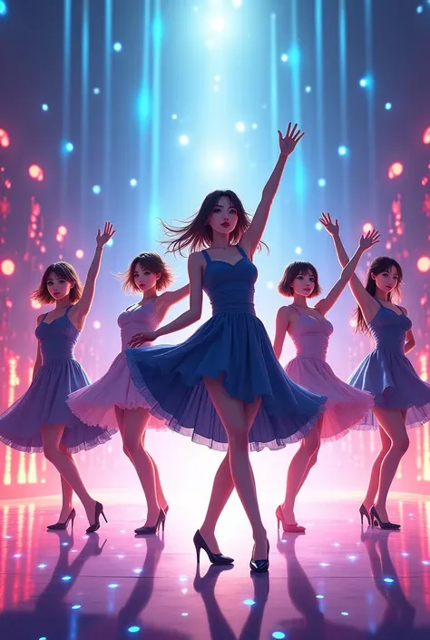 Matured 5 ladies as an idol dancing anime