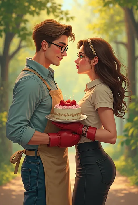 Romance between a boxer and a confectioner. Handsome dark blond man has green eyes , wear glasses, It's cute , sweet, kind and ...