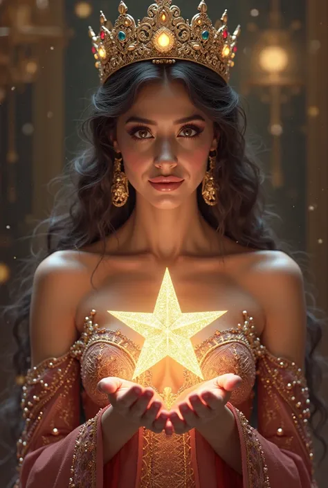 A diva with a crown holding a star