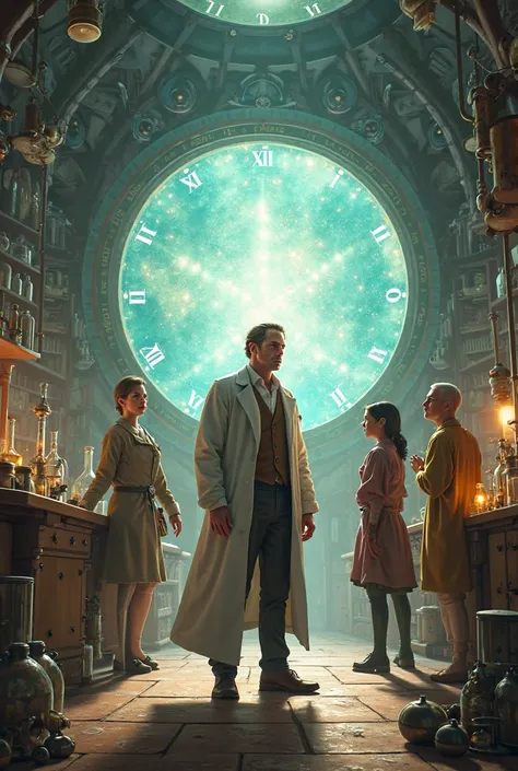 Isaac in his laboratory.
A time portal opens.
The three heroes appear.
📢 Isaac: "We must save the city from Chaos!! but first...