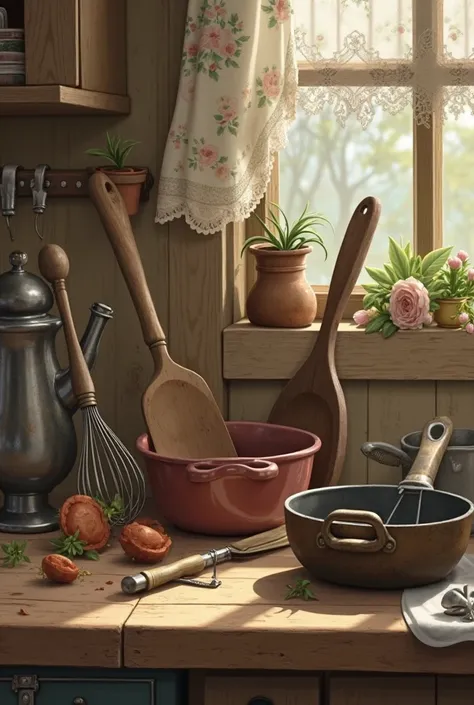 Create kitchen utensils from a grandmother's house