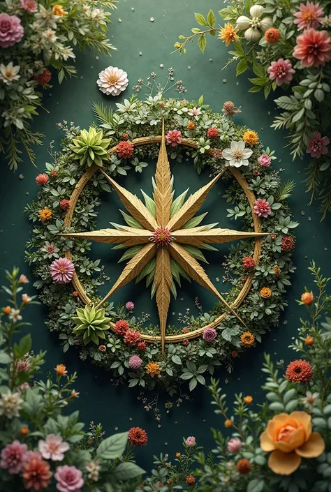 Wind rose made by plants to draw