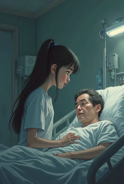 You're going to raise a age girl in a hospital watching her father about to die while crying desperately because she doesn't wan...
