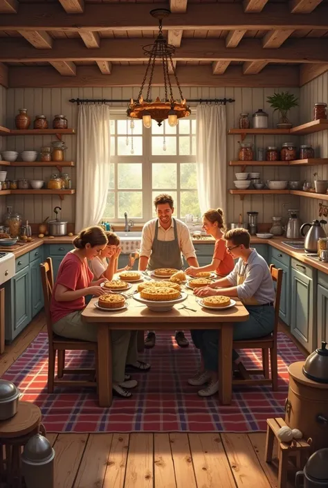create a realistic photographic design for a pie room